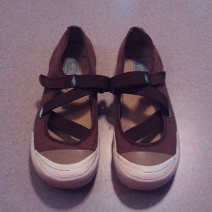 Rocket Dog Mary Jane Comfort Shoes, Brown/Tan/Blue Hook & Loop Straps Size 11